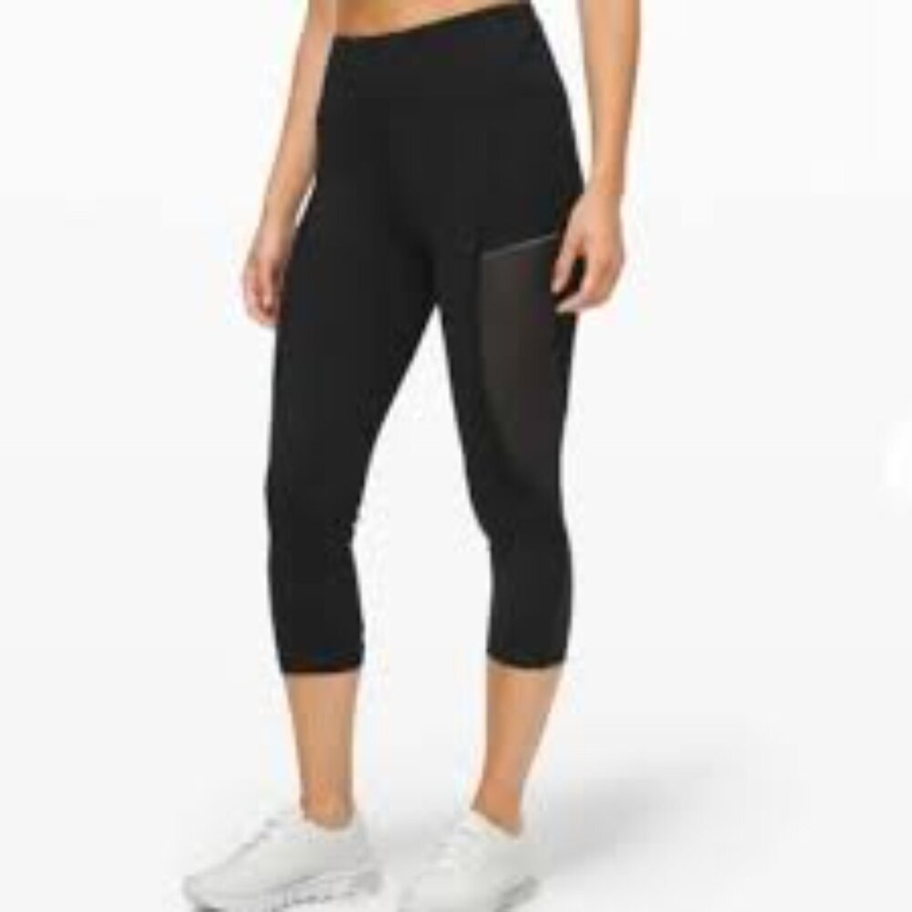 Lululemon Black Always Airy High Rise Crop Leggings